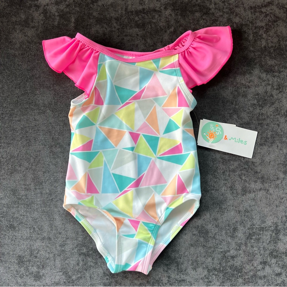 NWT Mia & Miles Geometric Swimsuit Size 2T
